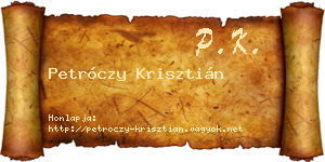 Petróczy Krisztián névjegykártya