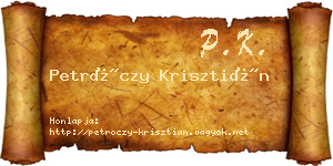 Petróczy Krisztián névjegykártya