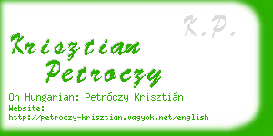 krisztian petroczy business card
